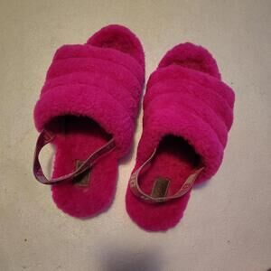 UGG FLUFF YEAH SLIDE ROCK ROSE MOCASSIN SLIP ON SANDAL US 6 / EU 38/UK 5